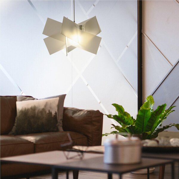 Lampadario a sospensione in Cristallo Acrilico KARTIKA BIG �70x h41 cm peso 2,7 kg supporto in metallo in metacrilato Bianco Satinato