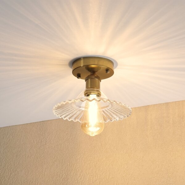 Lampadario a plafone TRISH 1xE27/15W/230V oro/trasparente