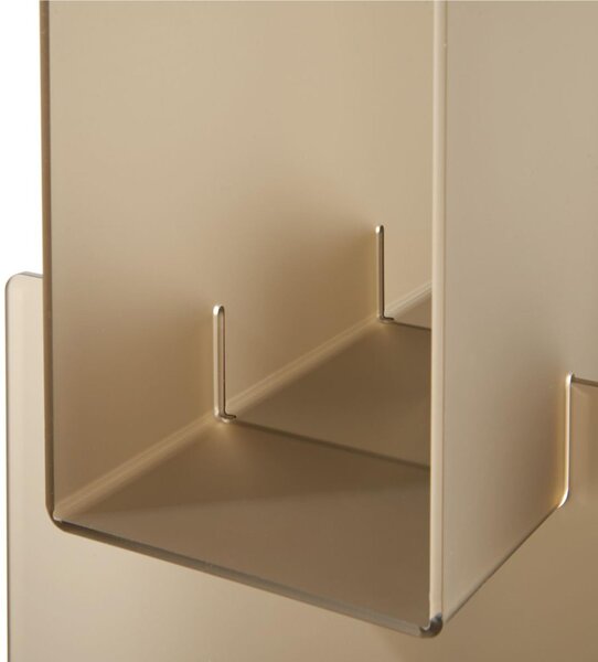 Libreria Contenitore con Base Girevole in MDF porta CD porta DVD Multiuso BABELE Dimensioni 45x45xh133 cm - peso 11,2 kg in Cristallo Acrilico Fum� Marrone Satinato