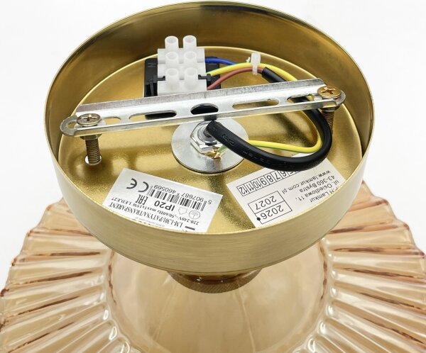 Plafoniera TRISH 1xE27/15W/230V oro/beige fumé
