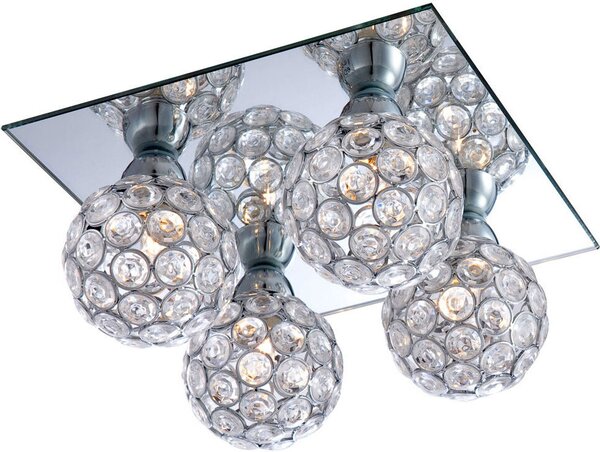 Plafoniera LED con specchio e quattro faretti a globo
