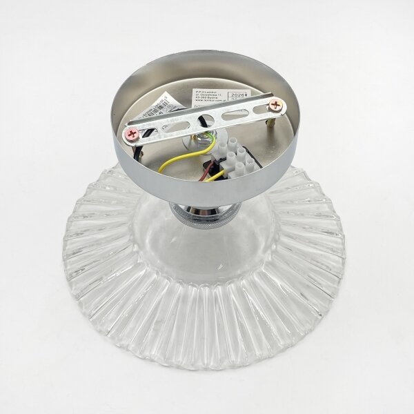 Lampadario a soffitto TRISH 1xE27/15W/230V cromo lucido/trasparente
