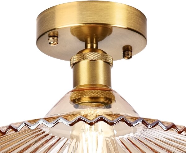 Plafoniera TRISH 1xE27/15W/230V oro/beige fumé