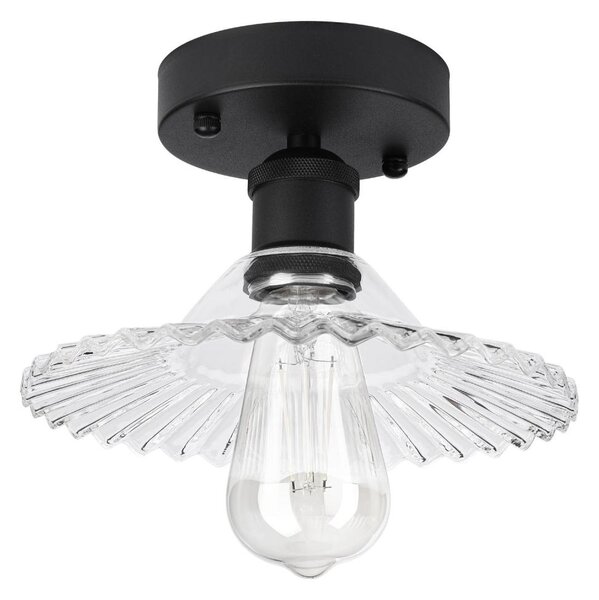 Plafoniera TRISH 1xE27/15W/230V nero/trasparente
