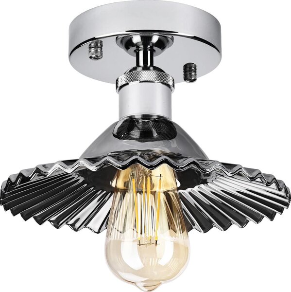 Plafoniera da soffitto TRISH 1xE27/15W/230V cromato lucido/nero fumé