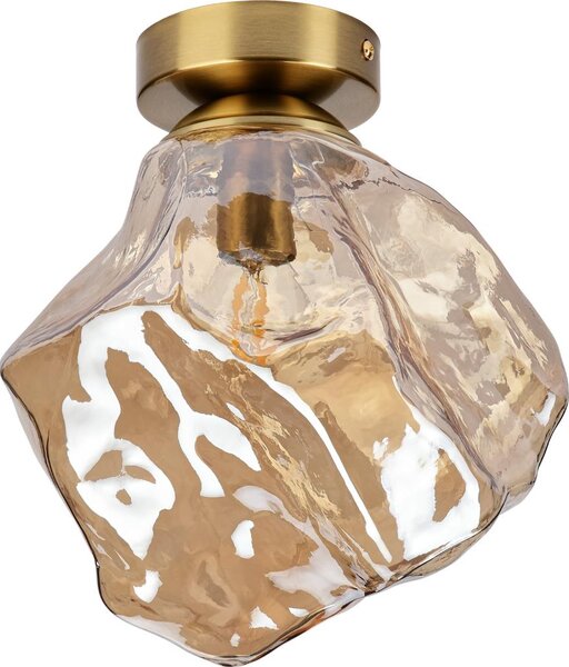 Plafoniera CRISTAL 1xE14/15W/230V ottone/beige fumé