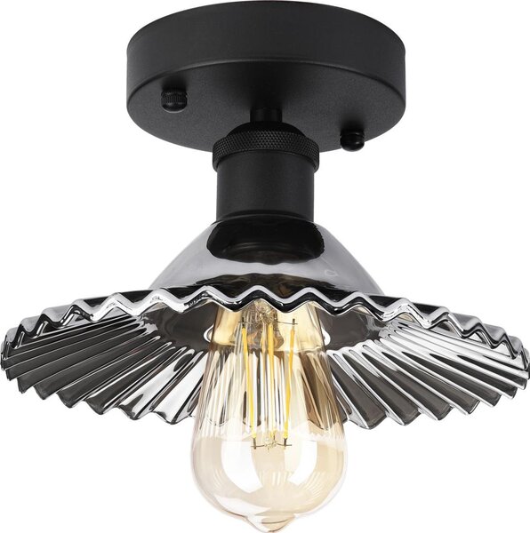 Lampadario a plafone TRISH 1xE27/15W/230V nero/nero fumé