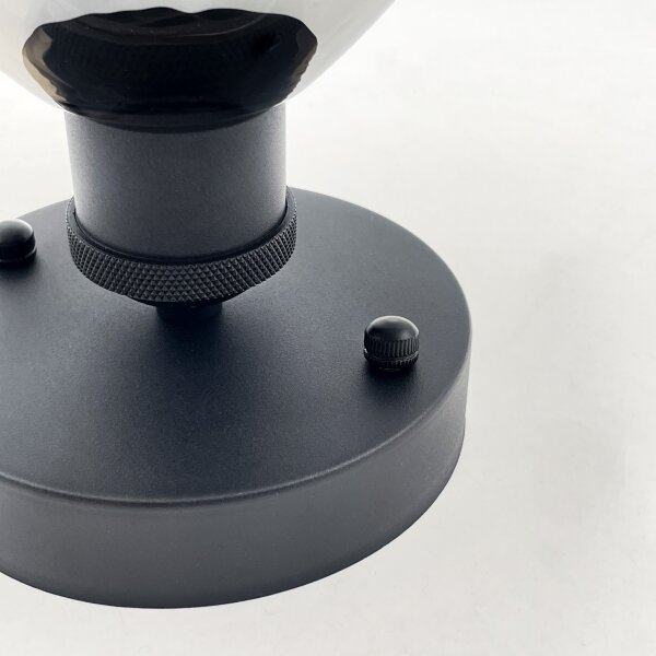 Lampadario a plafone TRISH 1xE27/15W/230V nero/nero fumé
