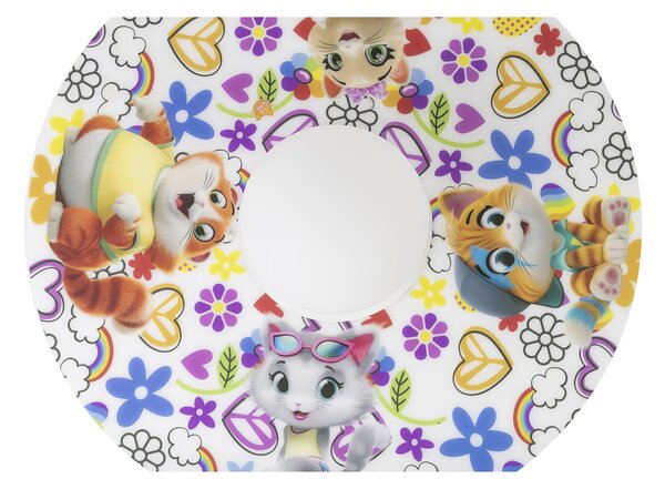 Plafoniera Miaoplaf Space Music 44 Gatti,design Emporium realizzato in Cristallo acrilico, misure 42.5x42.5x10.5 cm