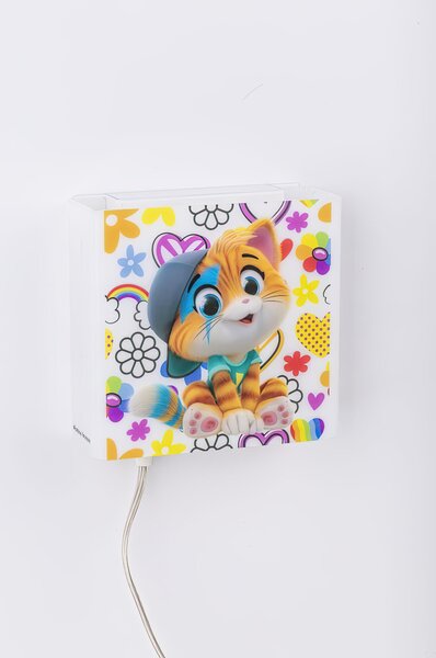 Applique Miaonight Snapcat Lampo,design Emporium realizzato in Cristallo acrilico , metallo, misure 15x6x15 cm