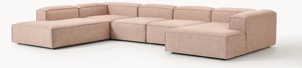 Divano XL componibile in misto lino Lennon