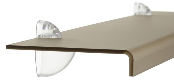 Mensola da muro in Cristallo acrilico PLANA Media Dimensioni 75x15 cm Portata max: 12 kg Trasparente, profondit� 15 cm Fum� Marrone Satinato