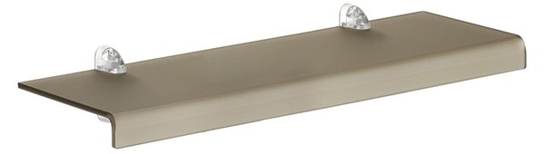 Mensola da muro in Cristallo acrilico Piccola PLANA Dimensioni 50x15 cm Portata max: 12 kg Trasparente, profondit� 15 cm Fum� Marrone Satinato