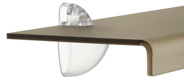 Mensola da muro in Cristallo acrilico Piccola PLANA Dimensioni 50x15 cm Portata max: 12 kg Trasparente, profondit� 15 cm Fum� Marrone Satinato
