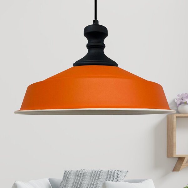 Lampada a sospensione Asletl Nero-Knob Lampada da cucina a sospensione 40 cm - Arancione