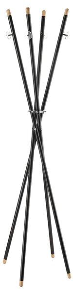 Appendiabiti richiudibile Mikado diametro 40xh184 cm in metallo verniciato con polveri epossidiche particolari in legno
