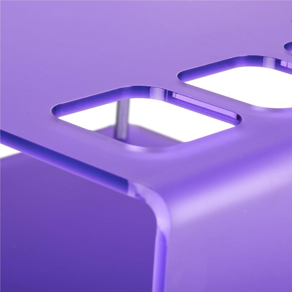 Carrello portavivande da cucina Multifunzione in Cristallo acrilico ONDINA 50x52xh90 cm con ruote piroettanti colore Viola Satinato