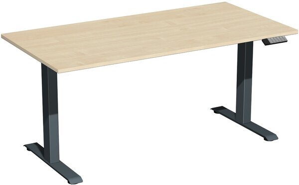 Tavolo elevatore elettrico regolabile in altezza, 1600x800x730-1230, acero/antracite