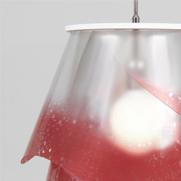 Lampada a sospensione a tre lampade ROSA PENDEL 3 - 18xh23cm con borchia applicabile a soffitto colore rosso