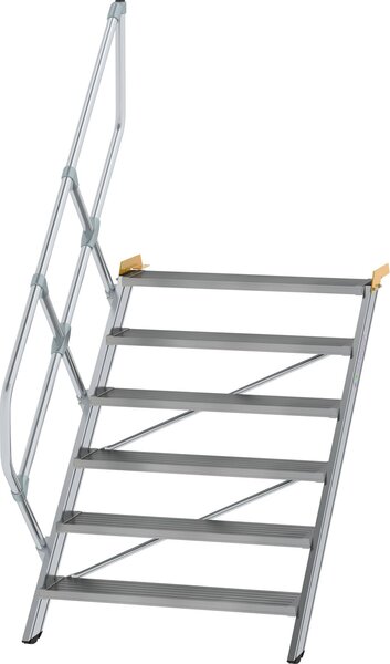 Scala 45° larghezza gradini 1000 mm 6 gradini alluminio nervato