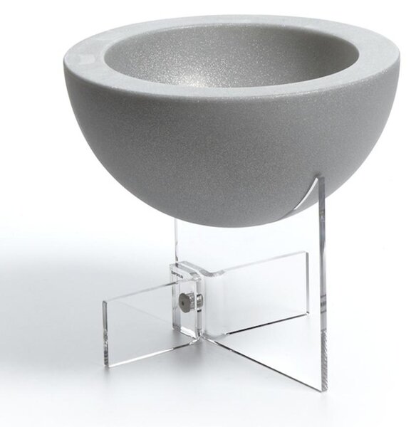 Fioriera singola con base Erbavoglio 1 Dimensioni �40xh34 cm base in Cristallo acrilico in Poliestere Stampato Grigio