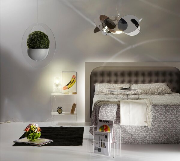 Fioriera con struttura ovale ERBAVOGLIO 52x40xh75 cm per il fissaggio sospesa a soffitto Vaso colore Grigio
