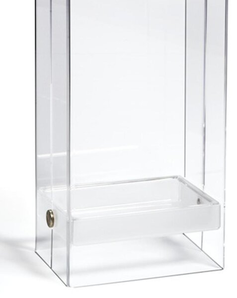 Portaombrelli 21x28xh65 cm IKEDA in metacrialto trasparente con vaschettta raccogli acqua removibile satinata