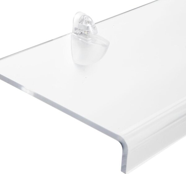 Mensola da muro in Cristallo acrilico PLANA Media Dimensioni 75x22 cm Portata max: 12 kg Trasparente, profondit� 22 cm Trasparente