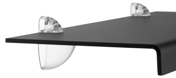 Mensola da muro in Cristallo acrilico Piccola PLANA Dimensioni 50x22 cm Portata max: 12 kg Trasparente, profondit� 22 cm Fum� Grigio Satinato