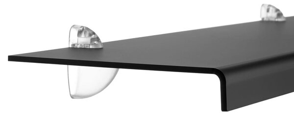 Mensola da muro in Cristallo acrilico PLANA Media Dimensioni 75x22 cm Portata max: 12 kg Trasparente, profondit� 22 cm Fum� Grigio Satinato