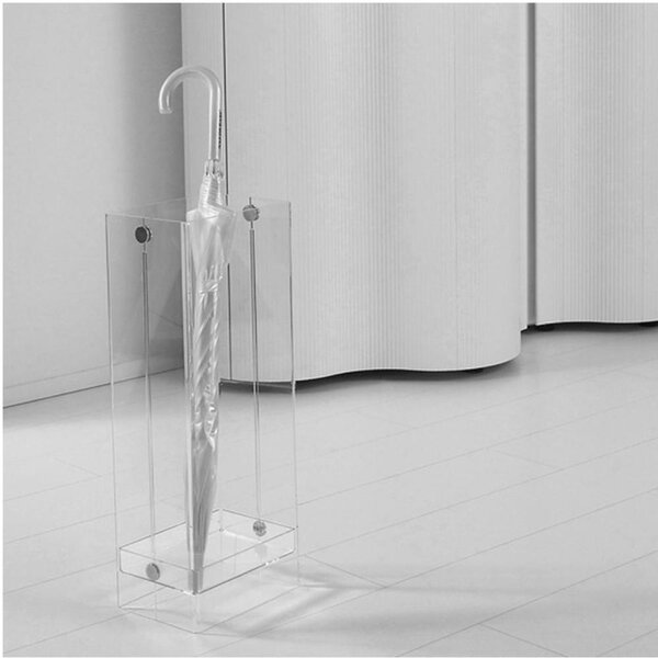 Portaombrelli in Metacrilato trasparente 21x28xh65 cm IKEDA con vaschetta raccogli acqua removibile Trasparente