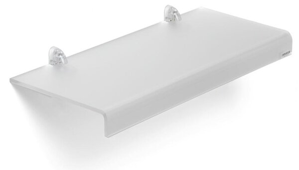 Mensola da muro in Cristallo acrilico Piccola PLANA Dimensioni 50x22 cm Portata max: 12 kg Trasparente, profondit� 22 cm Bianco Satinato
