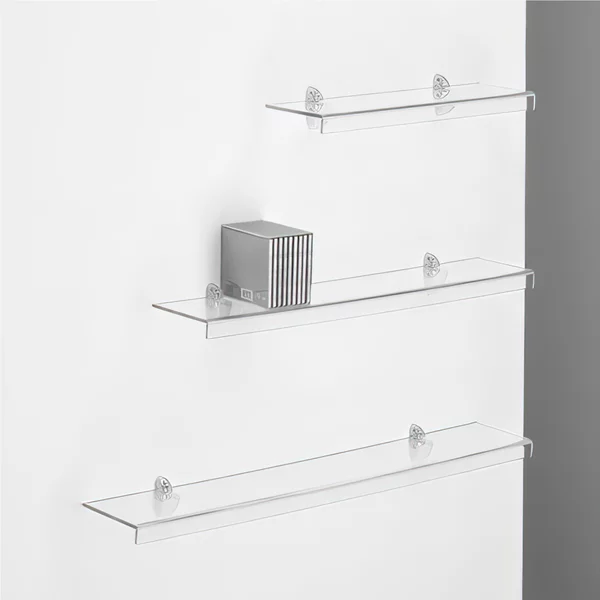 Mensola da muro in Cristallo acrilico PLANA Media Dimensioni 75x15 cm Portata max: 12 kg Trasparente, profondit� 15 cm trasparente