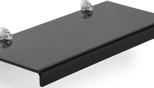 Mensola da muro in Cristallo acrilico PLANA Media Dimensioni 75x22 cm Portata max: 12 kg Trasparente, profondit� 22 cm Fum� Grigio Satinato