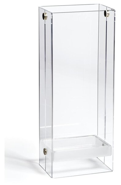 Portaombrelli 21x28xh65 cm IKEDA in metacrialto trasparente con vaschettta raccogli acqua removibile satinata