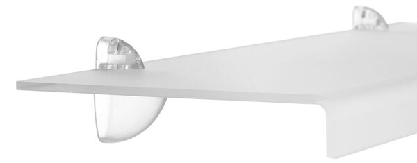Mensola da muro in Cristallo acrilico PLANA Media Dimensioni 75x22 cm Portata max: 12 kg Trasparente, profondit� 22 cm Bianco Satinato