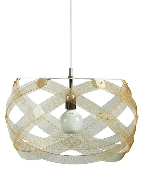 Lampadario a sospensione NUCLEA Medio �53xh30cm Supporto in Metallo Paralume in metacrilato Gold