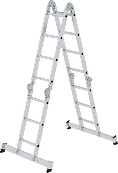 Scala multiuso a 4 sezioni con traversa nivello® 2x3 + 2x4 pioli