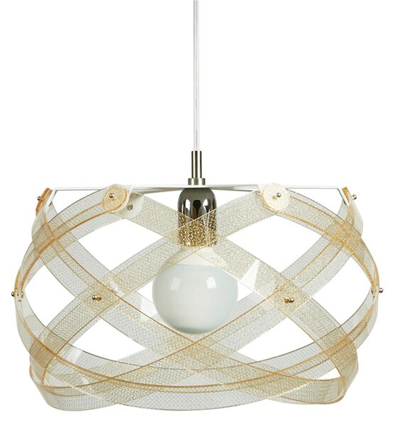 Lampadario a sospensione in metacrilato NUCLEA diametro 40xh24 cm NUCLEA colore texture gold