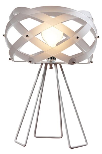 Lampada da Tavolo Nuclea �40xh58 cm con supporto in metallo verniciato paralume in bianco satinato