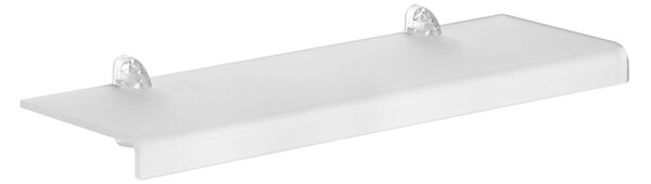 Mensola da muro in Cristallo acrilico Piccola PLANA Dimensioni 50x15 cm Portata max: 12 kg Trasparente, profondit� 15 cm Bianco Satinato