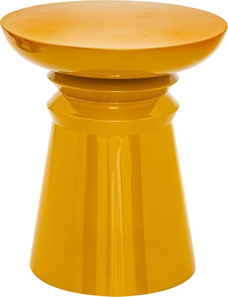 Tavolino Totem Jaya in metallo giallo senape, d38cm - Atmosphera, arredamento d'interni