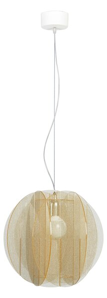 Sospensione in metacrilato Allegretta �22 cm con paralume rotondo texture Gold oro