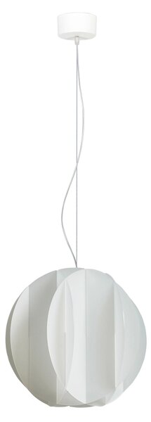 Sospensione in metacrilato Allegretta �22 cm con paralume rotondo bianco satinato
