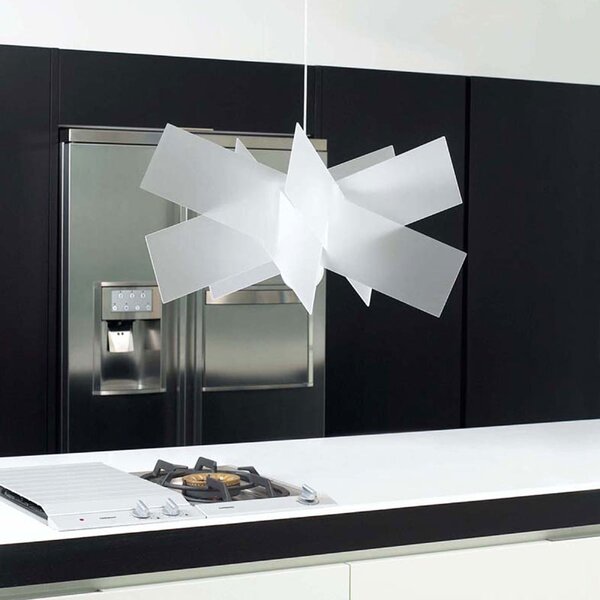 Lampadario a sospensione �69xh38 cm KARTIKA BIG peso 3,9 kg supporto in metallo in metacrilato Bianco Satinato