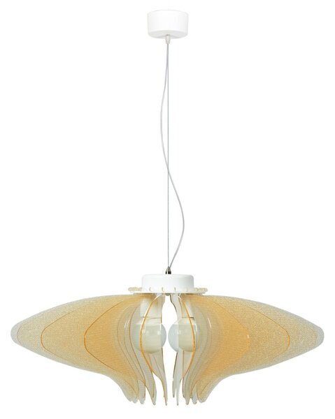 Sospensione in metacrilato E-Flash CIGNO � 52xh27 cm Struttura in metallo cromato colore, texture gold