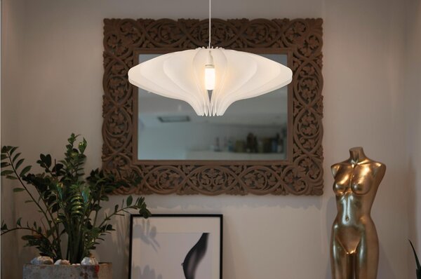 Lampada a sospensione in in metacrilato XXL �80xh35 Bianco Satinato