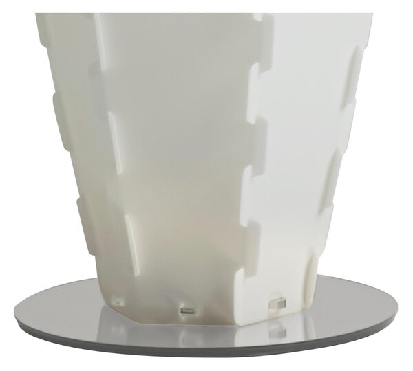 Piantana da Terra � 41xh185 cm Signora Pina Large con paralume in polipropilene bianco perlato base cromo