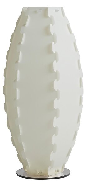 Lampada da Tavolo � 27xh57cm Signora Pina con paralume in polipropilene bianco perlato base argento