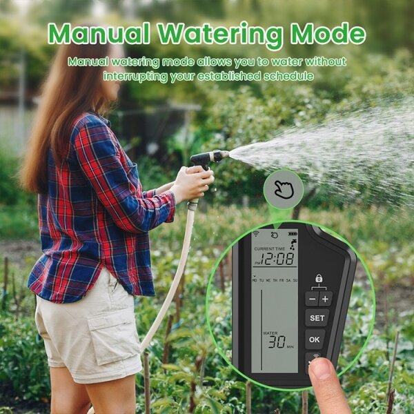 Immax NEO 07556L - Elettrovalvola per irrigazione 4xAA IP65 Wi-Fi Tuya